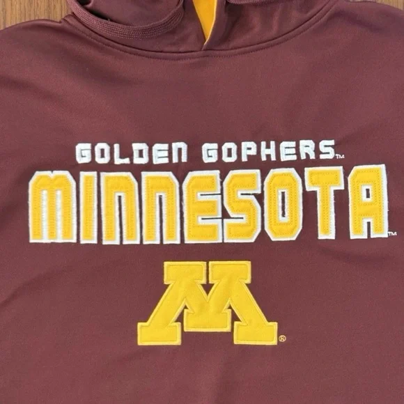 Minnesota Golden Gophers Long Sleeve Sweatshirt Hoodie Sz L Stitched Cover One - Picture 3 of 7
